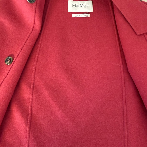 Max Mara Cucito a Mano Red Wool Cropped Jacket Made in Italy Size 8 - Picture 7 of 14